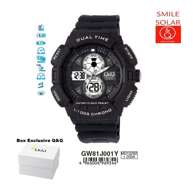 Jam Tangan Pria Casual Sporty Digital Double Time Original Q&amp;Q QnQ QQ GW81 GW81J Series