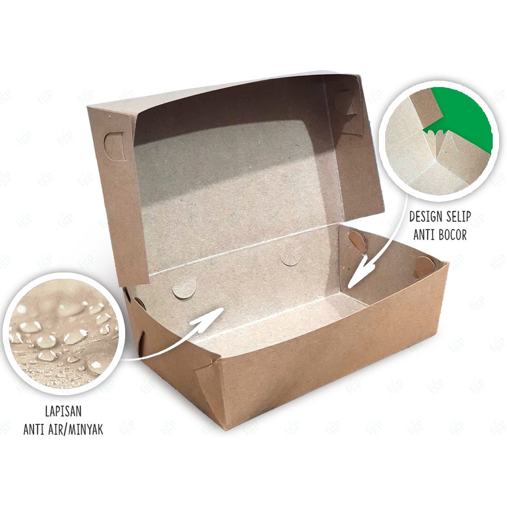 Lunch box kraft tebal laminasi 325 gsm Paper lunch box kraft M