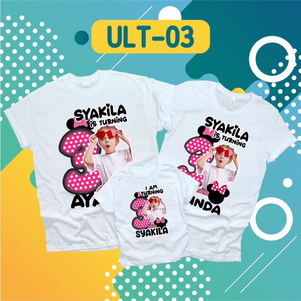Kaos Anak Dewasa Free Sablon Foto Tema Ulang Tahun Cocok Buat Couple Pesta Ulang Tahun Anak