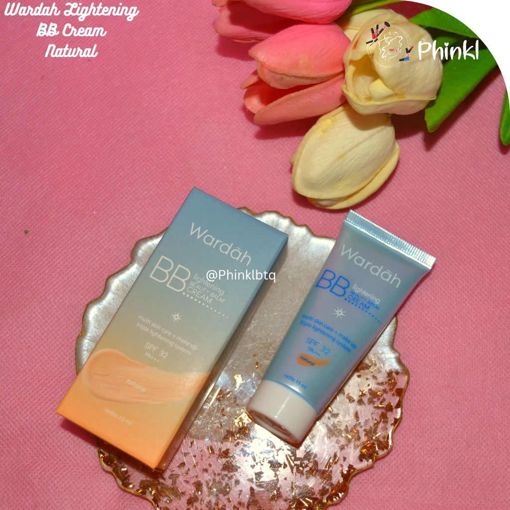 `ღ´ PHINKL `ღ´ ᘺᗩᖇᕲᗩᕼ Wardah Lightening bb cream biru alas bedak foundation kulit kering spf 32