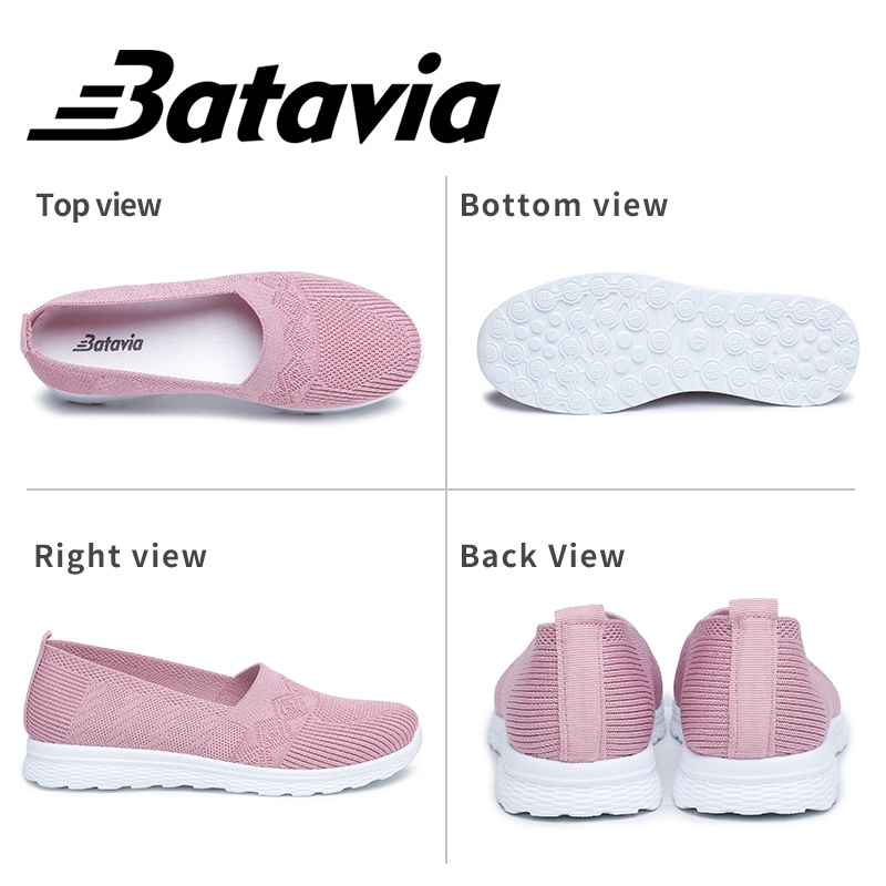 Batavia 2023 baru import sepatu flat wanita slip on sepatu wanita rajut bernapas sepatu wanita Fashion premium sepatu ibu Shoes sepatu datar kanvas shoes wanita  sepatu wanita korea A166