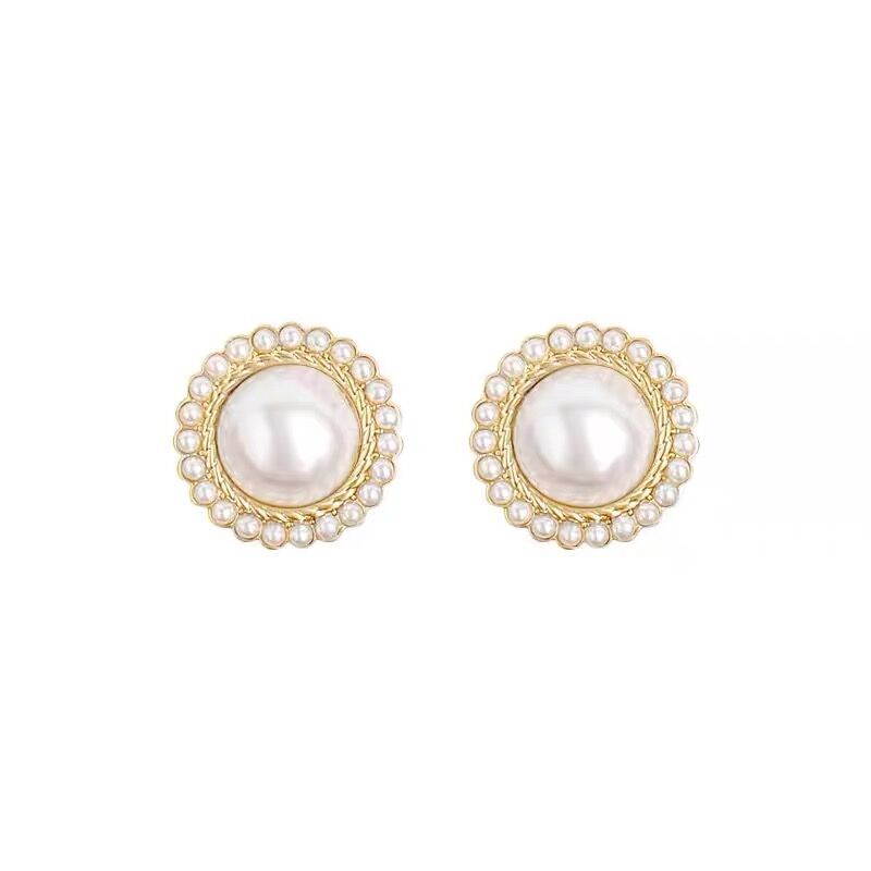 Musim Panas Mutiara Stud Earrings Ladies Vintage Anting Hijab Fashion Indah Anting Aksesoris