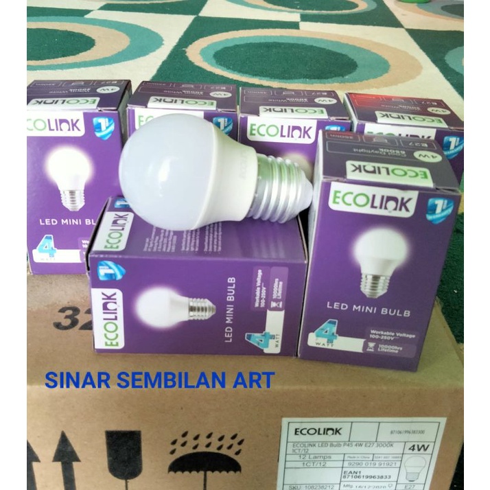 lampu bohlam led ecolink 4watt putih