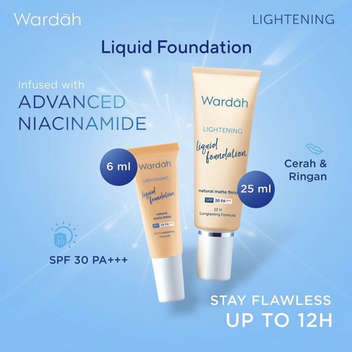 ☘️ CHAROZA ☘️ WARDAH Lightening Liquid Foundation 25ML | 6ML