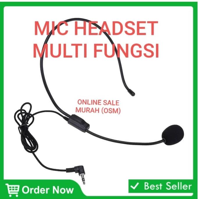 MR60  mic headset bando mik karaoke klip  portable HEADSET