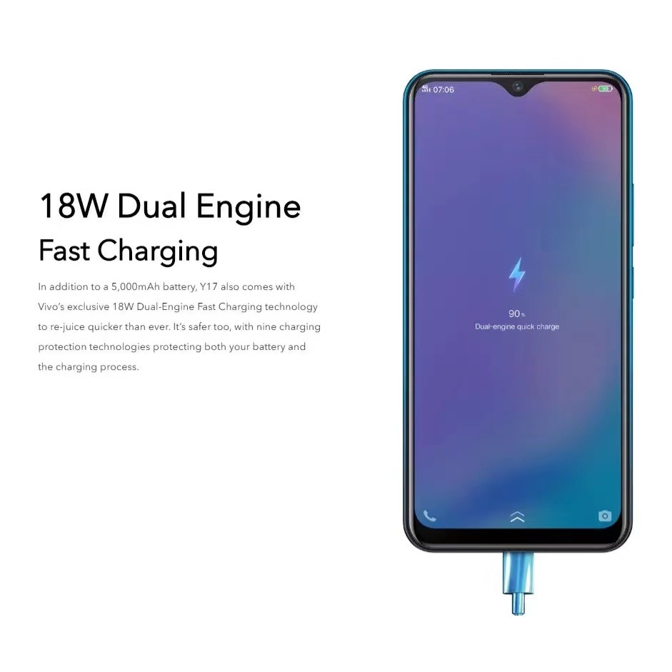 VIVO Y17 RAM 8/256GB Baterai 5000mAh Layar 6.35 inci Baru Garansi 1 Tahun