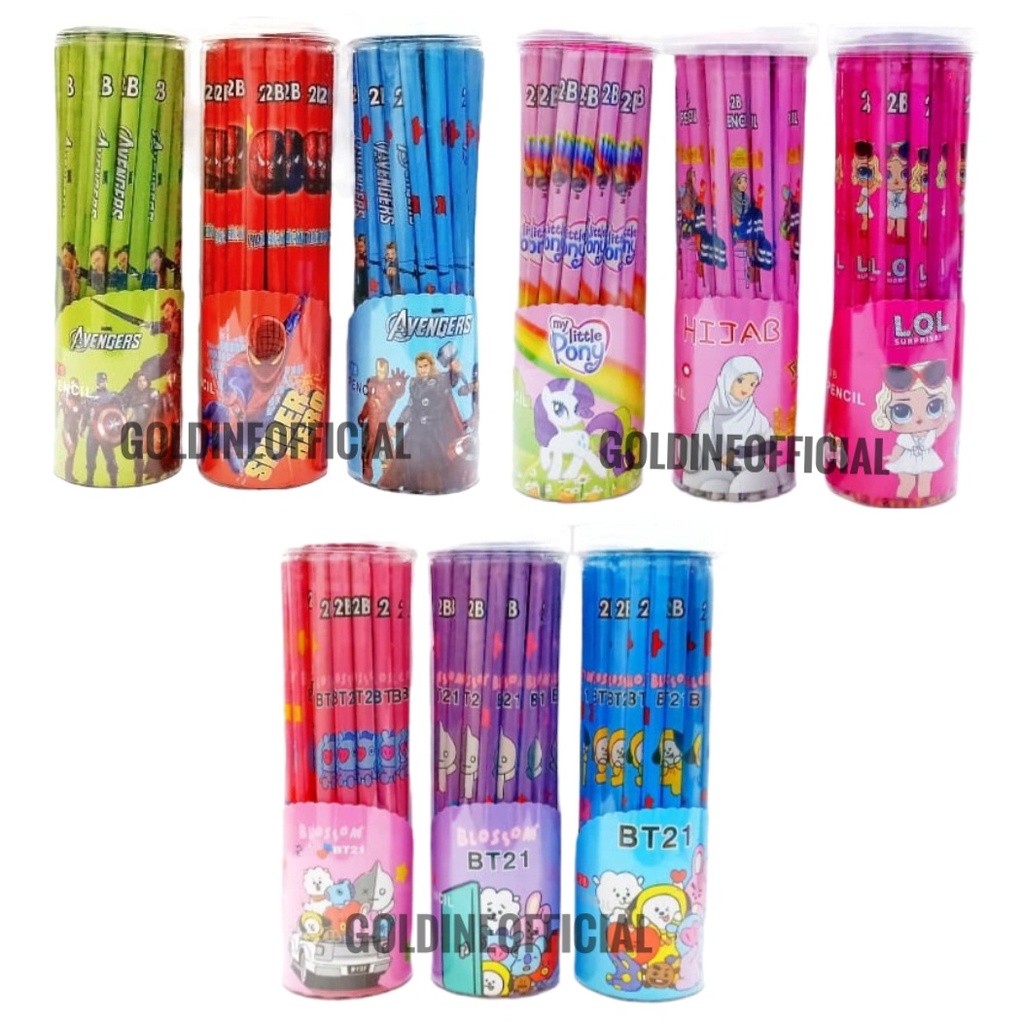 

TERMURAH Pensil Anak Lucu / Pensil Tabung Karakter ISI 36 PCS 6822