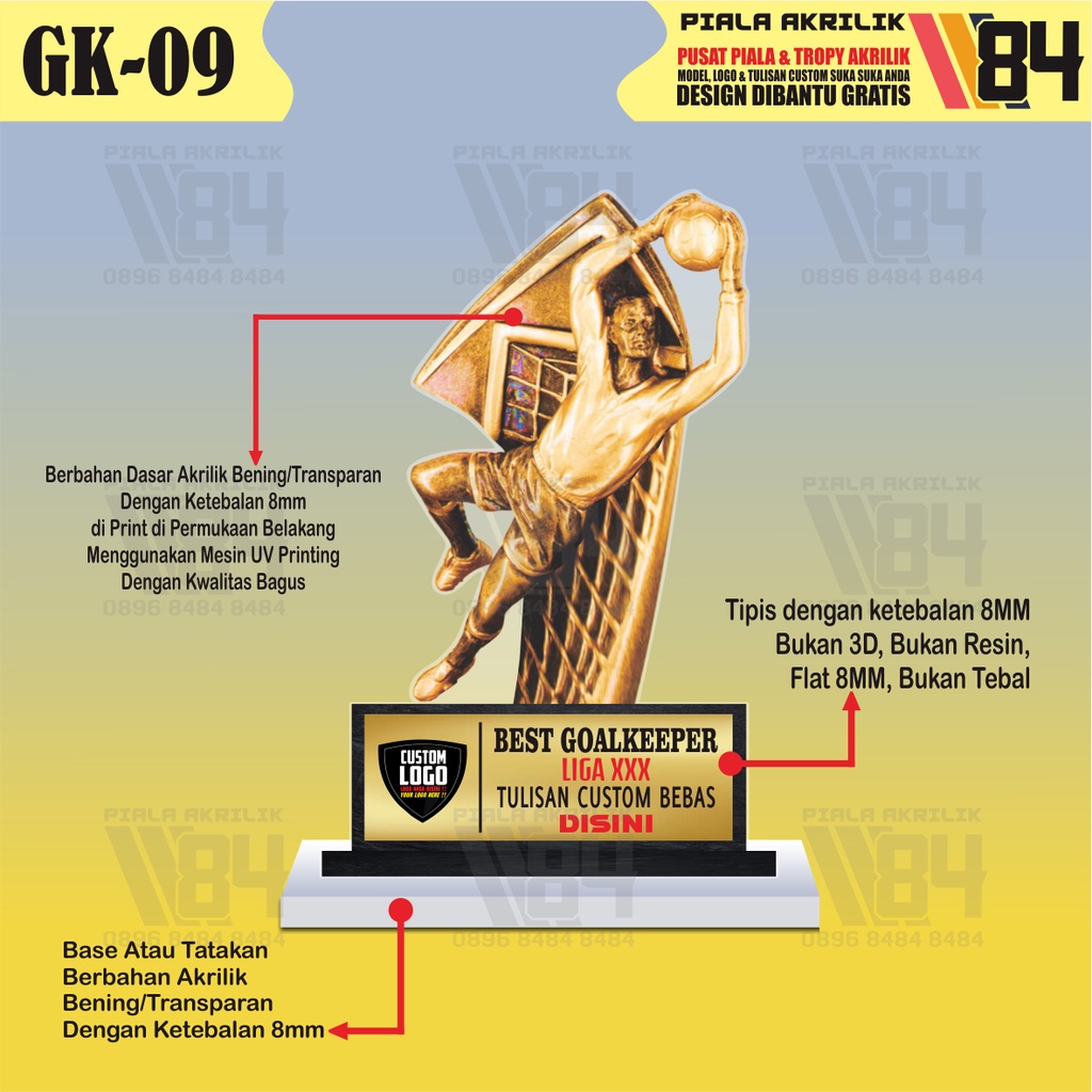 PIALA KIPER, PIALA KIPER TERBAIK, PIALA GOALKEEPER, TROPHY KIPER, TROPHY KIPER TERBAIK, TROPHY GOALK