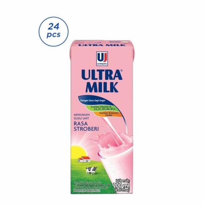 

ultra milk strawberry 200ml (24pcs/1Dus) . Ultra Milk Rasa Strawberry uru01