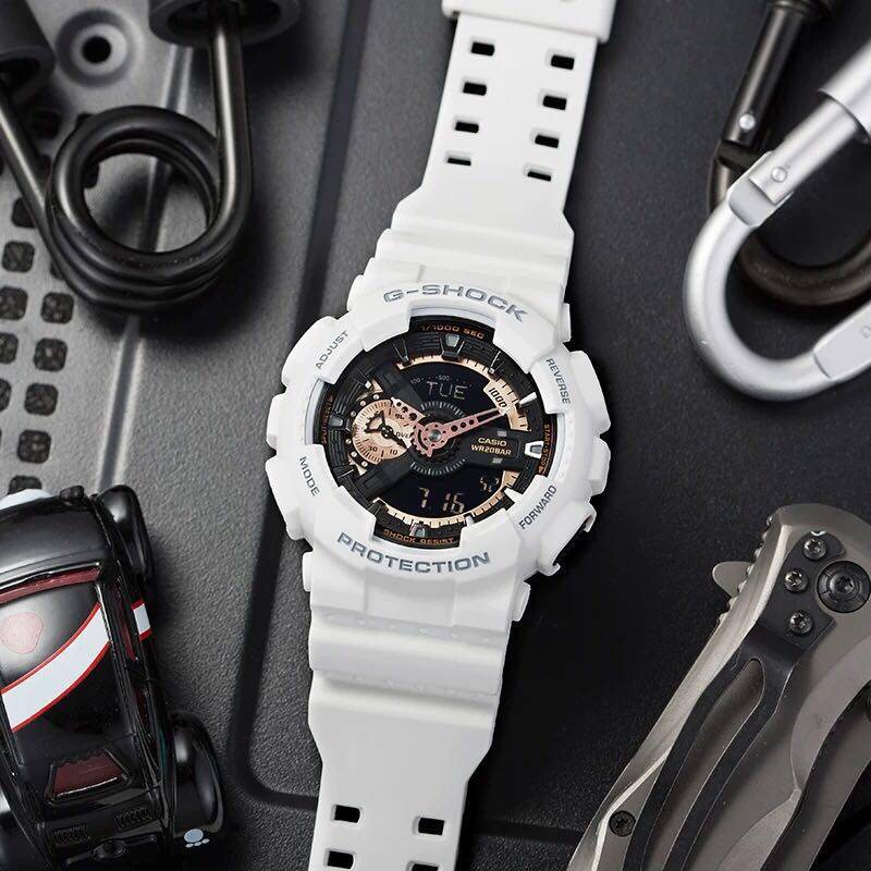 Jam Tangan G-SHOCK GA-110RG-7A GA110 White Black Autolight Fullset