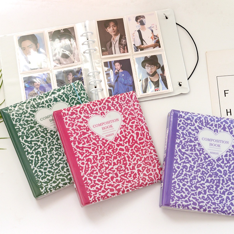 A6 Marble Binder 200 Pocket Lomo Card Seat Album 3 Inch Sederhana Korea Kpop Idol Photo Card Organizer Collection Book