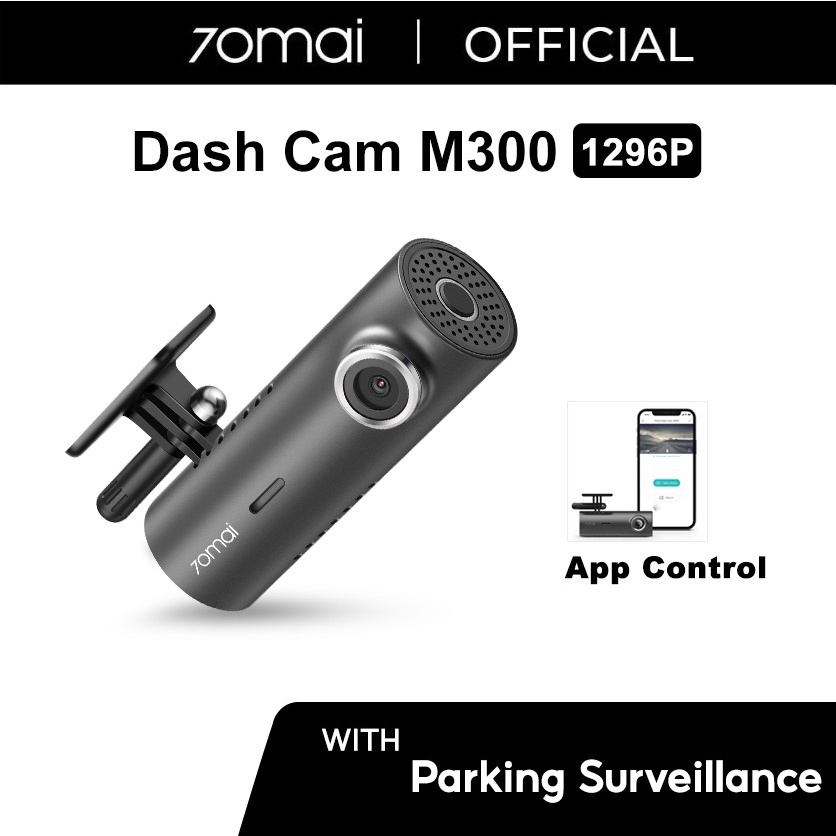 70mai Dash Cam M300 1296P FOV 140°  Night Vision - Packing Surveillance - Garansi Resmi 1 Tahun