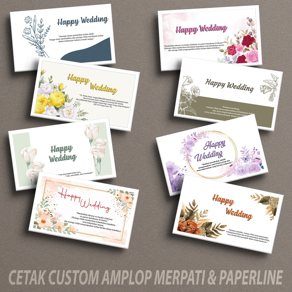 

Cetak Amplop 1 Sisi Kondangan Merpati Sedang Aesthetic Ornamen Bunga Depan Belakang Full Colour