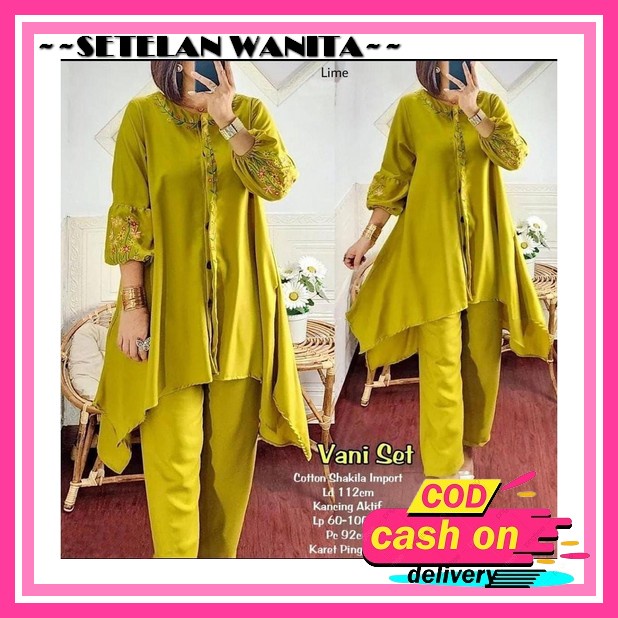 Stelan Celan Atasan Fromal Simple / Blouse Pants Set Cewek Kekinian / Set Celana Baju / Set Hijab Te