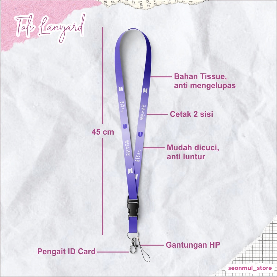 LANYARD / TALI HP CAHOL BTS / ARMY