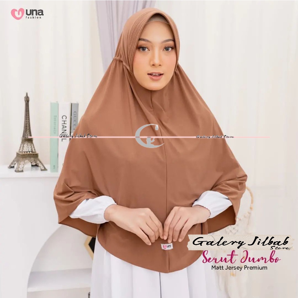 Jilbab Instan Serut Jokowi XL | Hijab Instan Serut hamidah Spandex Jersey XL| Bergo Serut jokowi XL|