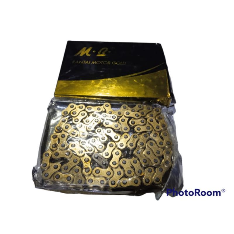 RANTAI RODA GOLD BAJA EMAS UKURAN 428HG-112L DAN 428HG-128L MERK MB UNIVERSAL USE