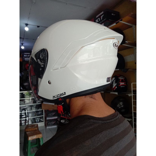 helm r six r-six original putih white