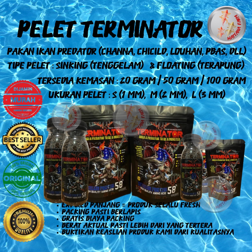 Sinking Pelet/Pakan Ikan Predator Premium Channa Cichlid Pbas Oscar RTC Aligator Arapaima Louhan Cat