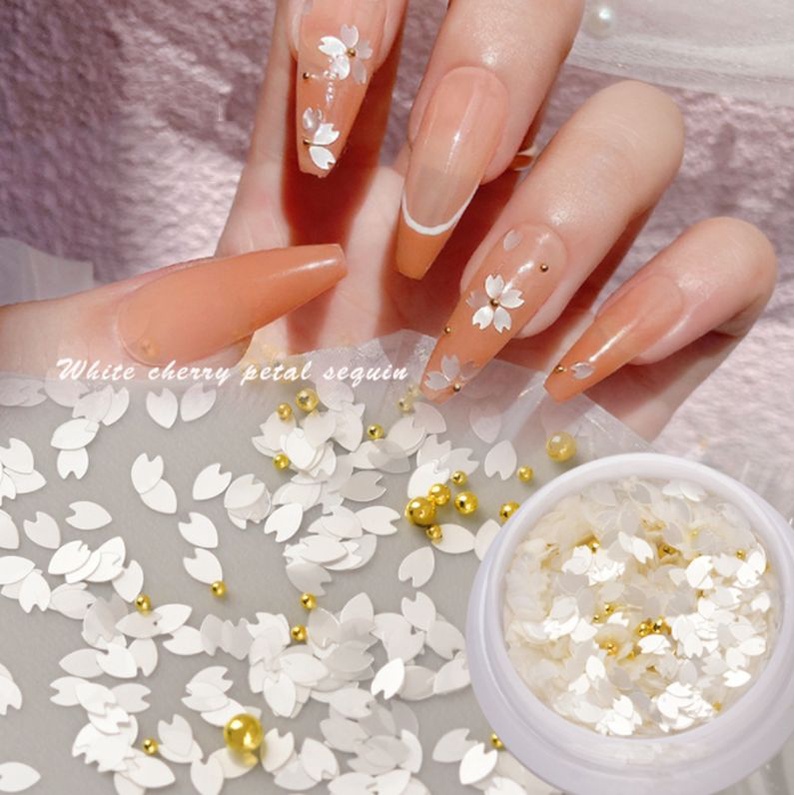 HIASAN KELOPAK BUNGA SAKURA ULTRA THIN TIPIS UNTUK DEKORASI NAILART WEDDING NAILS / DEKORASI KUKU BUNGA TIMBUL KELOPAK BUNGA ULTRA TIPIS NAIL ART