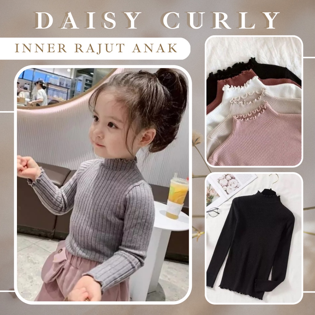 Inner Rajut Anak Lengan Panjang 1-4 Tahun | DAISY CURLY ANAK