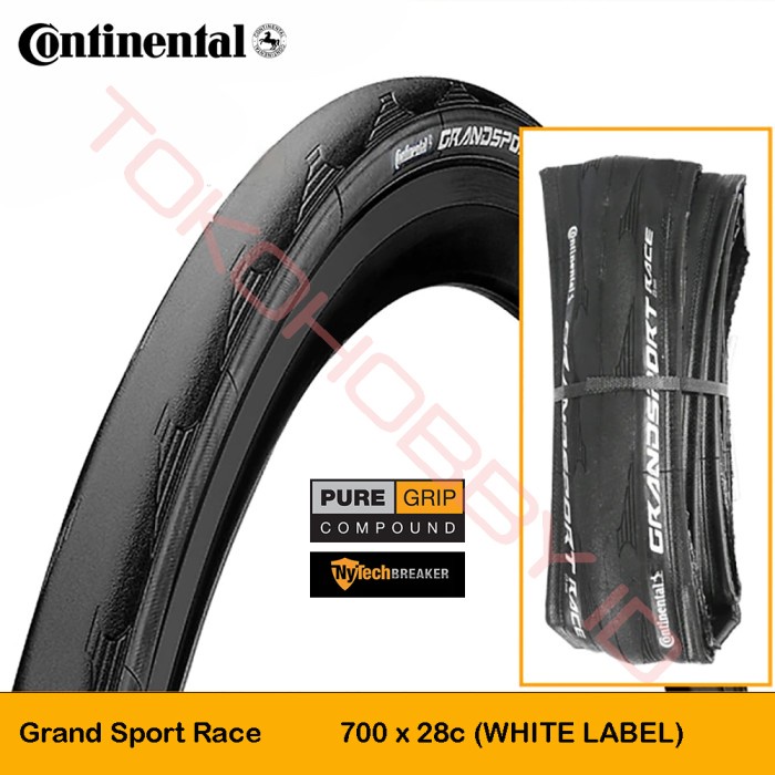 Produk Unggulan] Continental Grand Sport Race 700 28c White Label Ban Luar RB Original