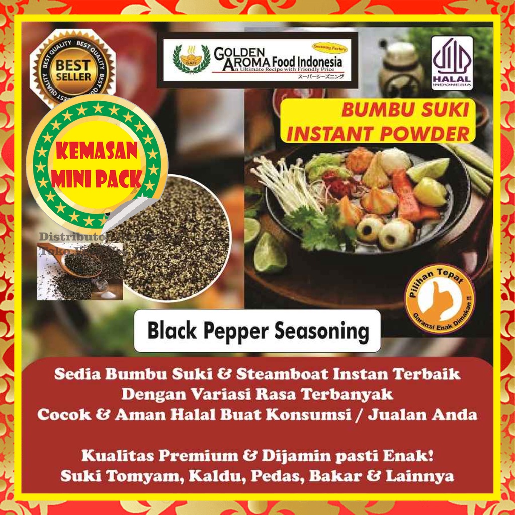 Bumbu Suki Halal Lada Hitam 50Gr Shabu Hotpot Sample Rasa Black Pepper Kecil Instan Steamboat Sabu K