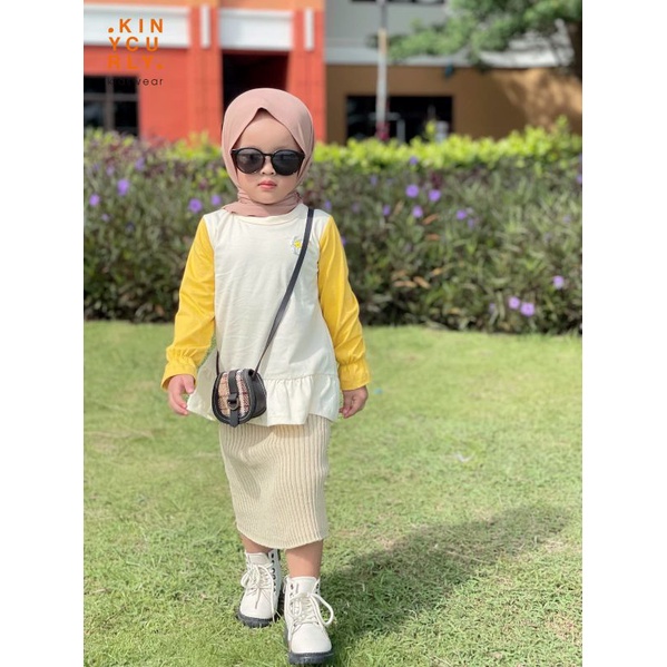 Tunik Anak Daisy Longsleve Kinycurly Original Kaos Lengan Panjang Super Premium