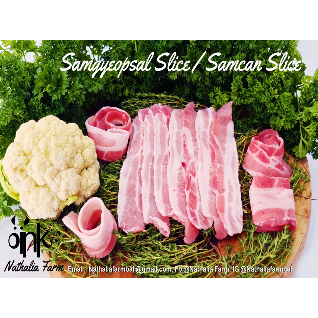 

Samcan Babi Slice - Samgyeopsal - Daging Babi Organik