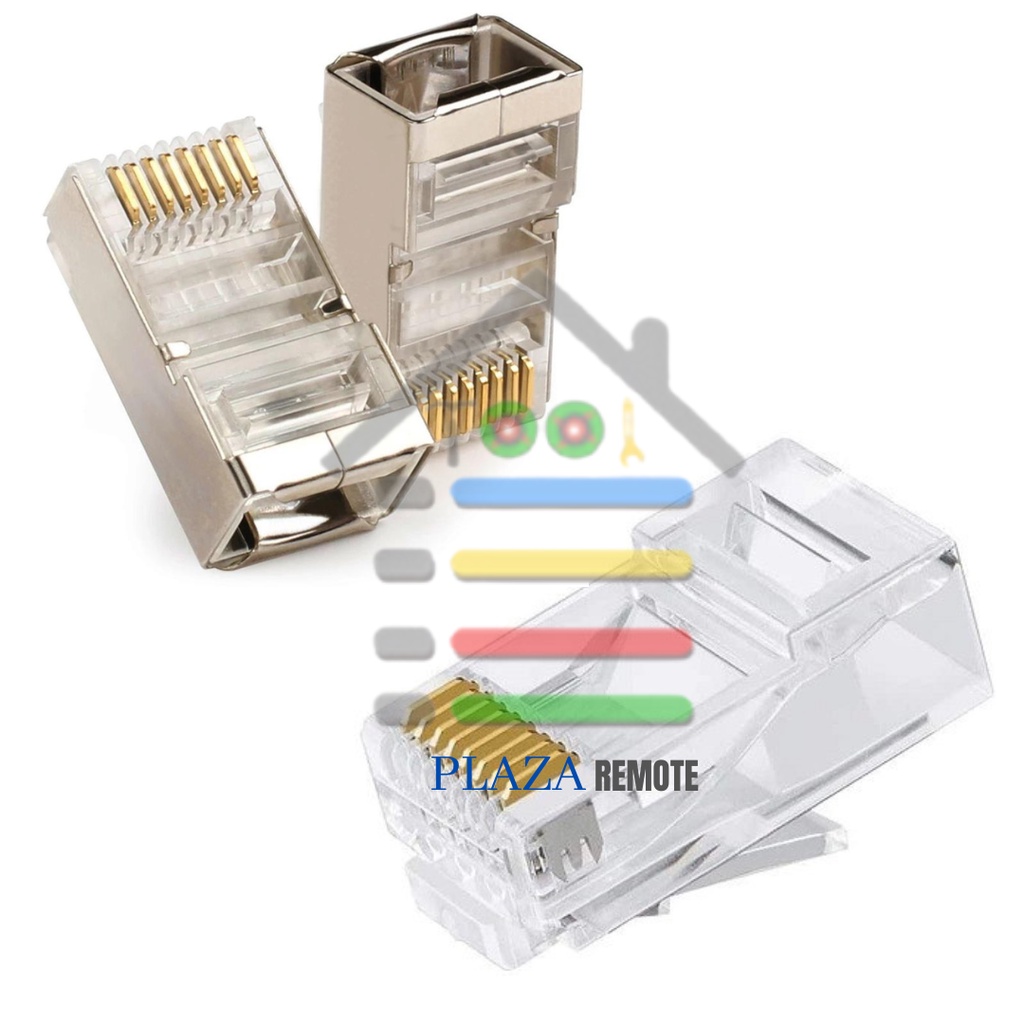 KONEKTOR RJ45 ETHERNET CAT 5 CAT 5E CAT 6 8P8C TENDA HEAD PLUG LAPIS ALUMUNIUM