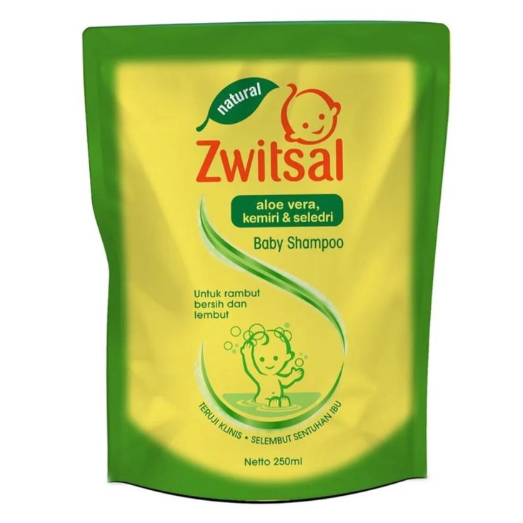 Zwitsal Natural Baby Shampoo Aloe Vera,  Kemiri,  Seledri 250 ml