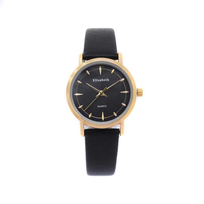 jam tangan wanita  Jam Tangan Wanita Elizabeth – Demelza - Black-Gold Bisa COD Waterproof Korea Kirim Hari Ini Terlaris Termurah Terbaru Anti Air Gratis Ongkir D2K0