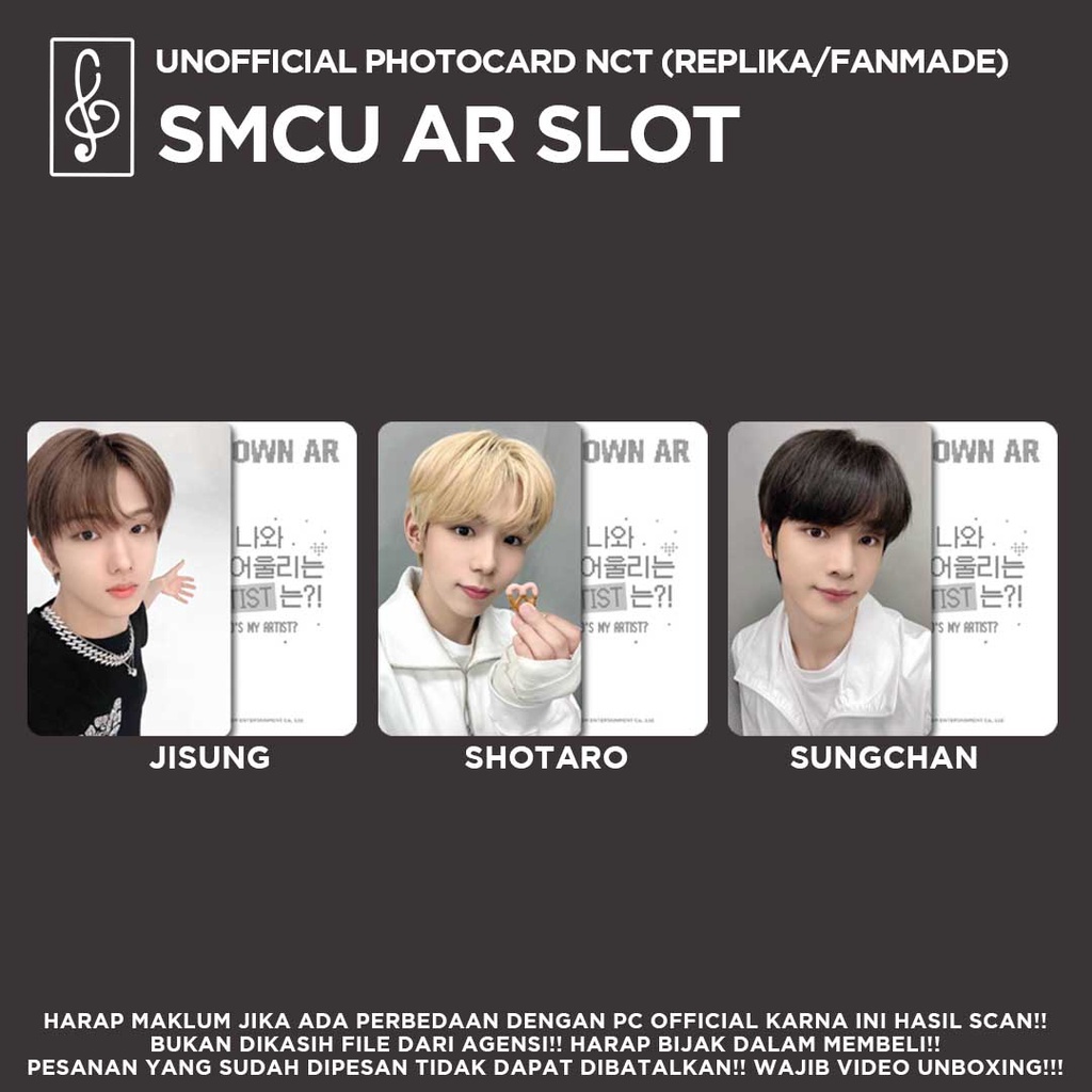 [REPLIKA NCT] PHOTOCARD SMCU AR SLOT UNOFFICIAL