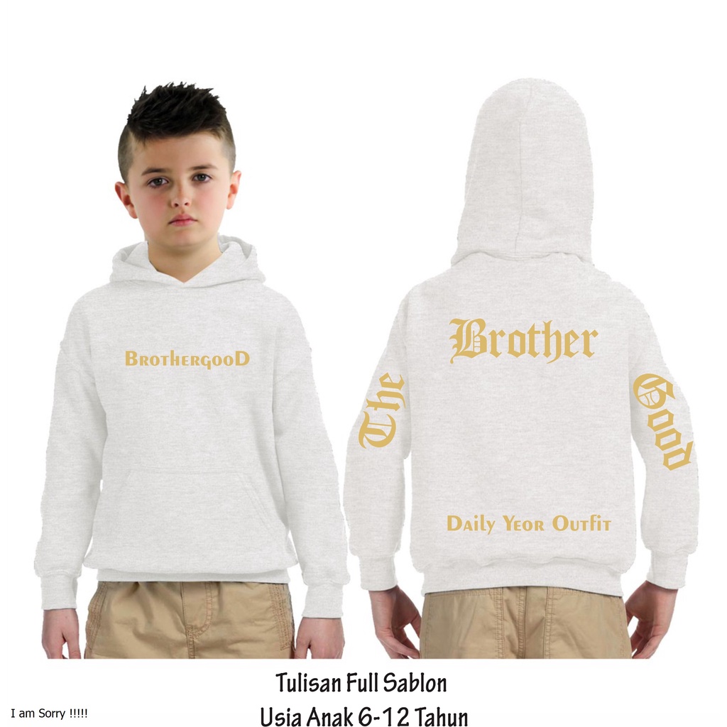 TURUN HARGA!! Jaket Sweater Hoodie Anak Laki Laki Sehrpa Usia 6-11 Tahun / Sweater Anak Polos / Jaket Anak Logo Brothergood / Sweater Hoodie Anak Cowok