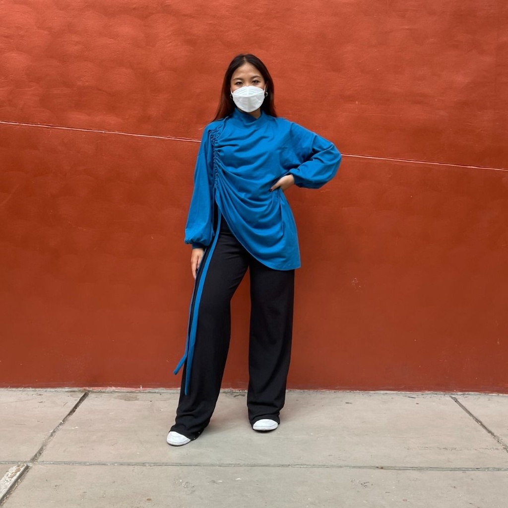 Agni - Mika Tee Deep Blue  - T-Shirt (Kaos) Wanita Deep Blue