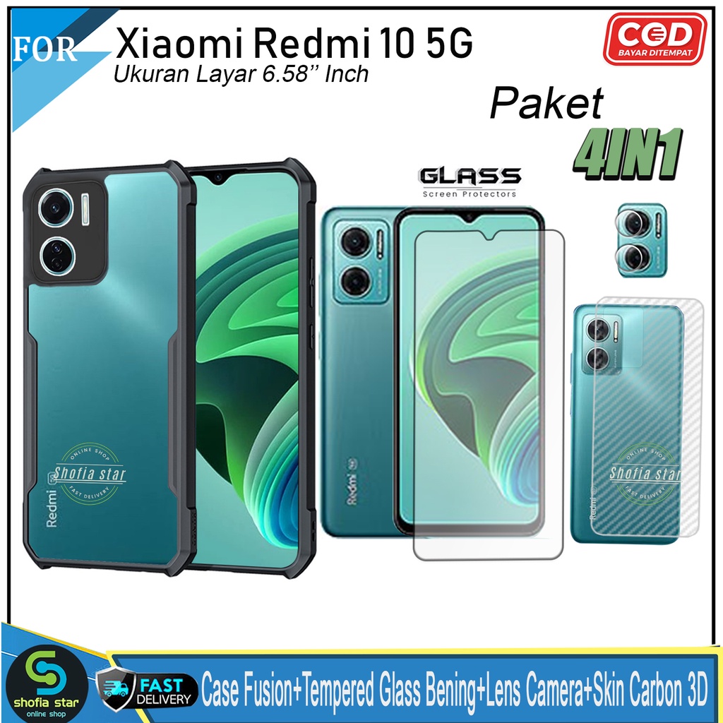 Promo 4in1 Case Xiaomi Redmi 10 5G Redmi 10 2022 Note 10 Note 10s Note 10 Pro Note 11 Note 11s Softcase Fusion Shockproof Transparan Protect Casing