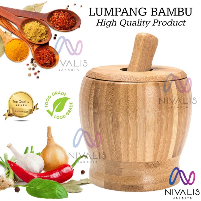 Terlaris Lumpang Bumbu Ulekan Kayu Bumbu Tumbukan Cabe Bawang Bumbu Masak Dapur