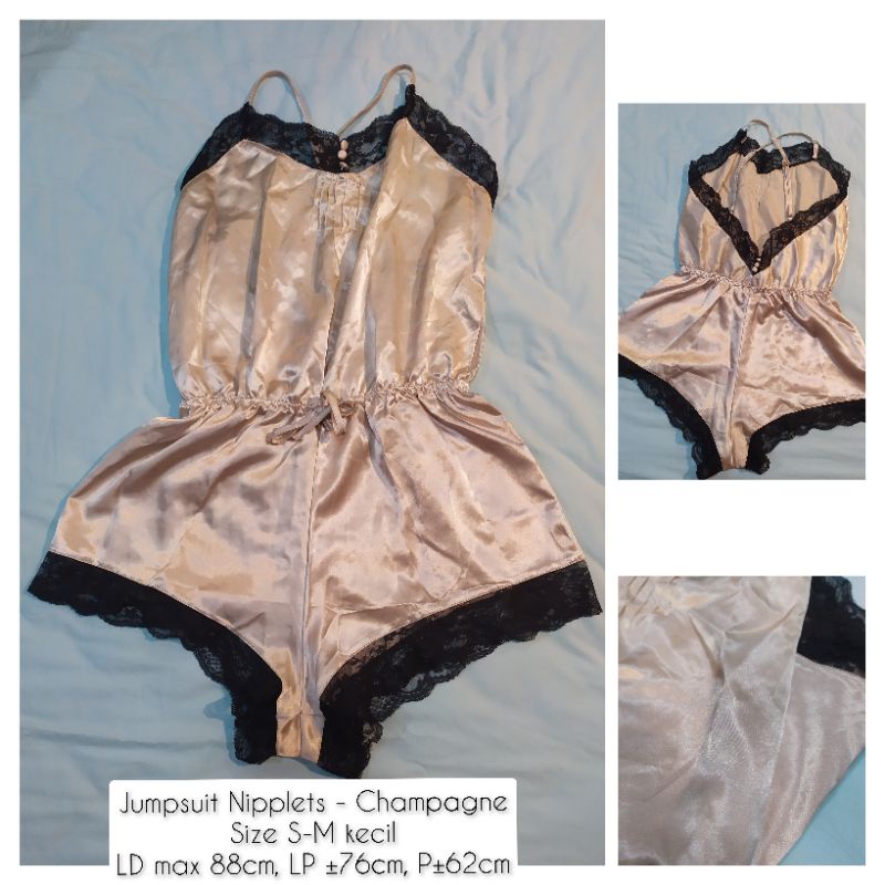 Preloved Aneka Baju Tidur wanita baju bobok aster pixie babydoll dress lingerie satin nipplets jumps
