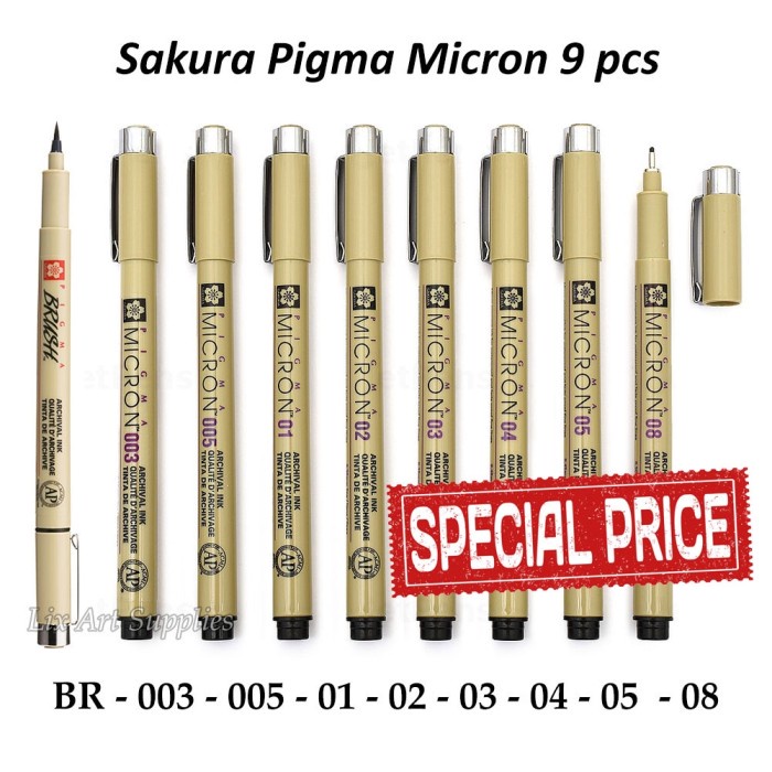 

Terlaris Sakura Pigma Micron Set 9 Pcs / Drawing Pen