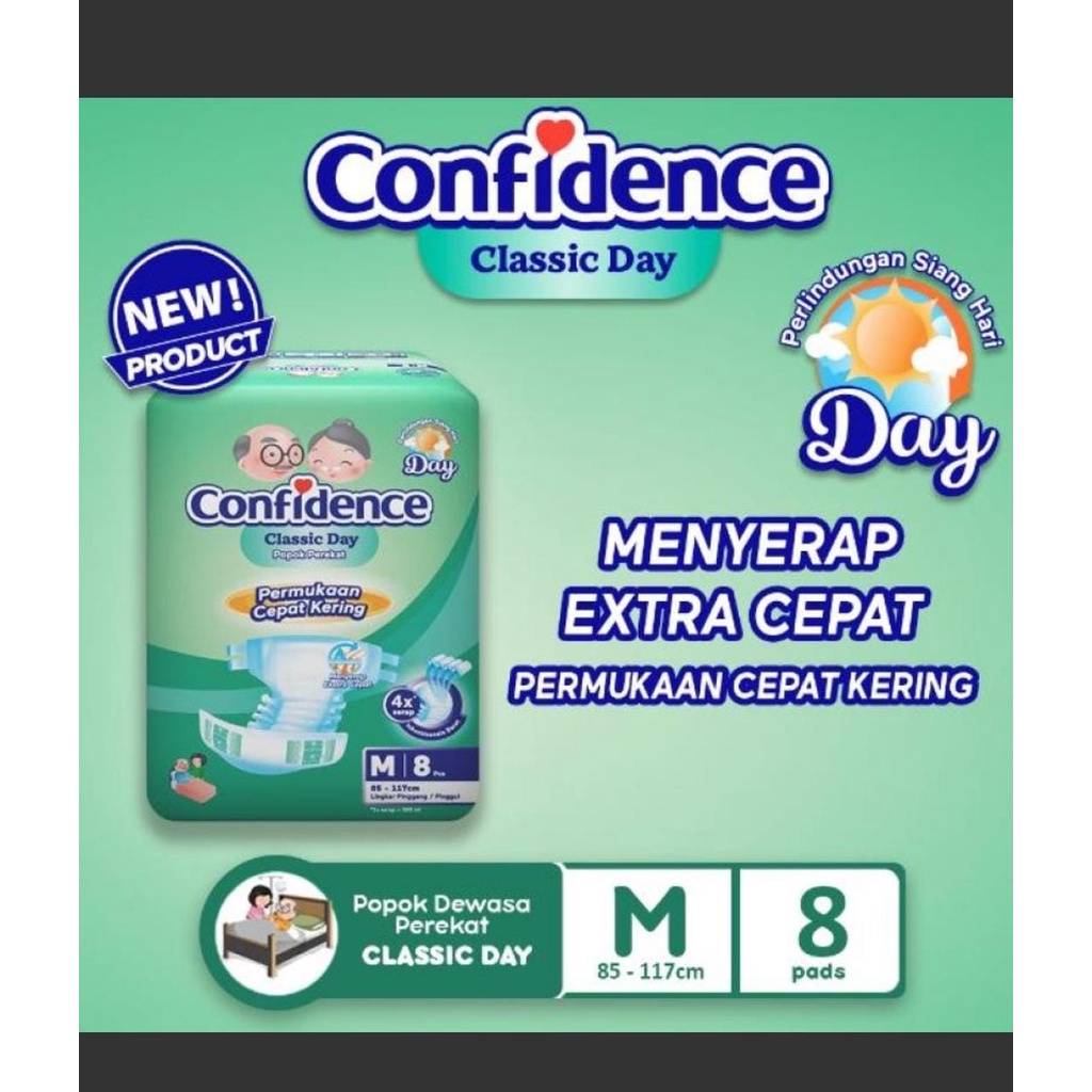 Confidence Popok Dewasa Classic Day M 8 L 7 XL 6 PEREKAT