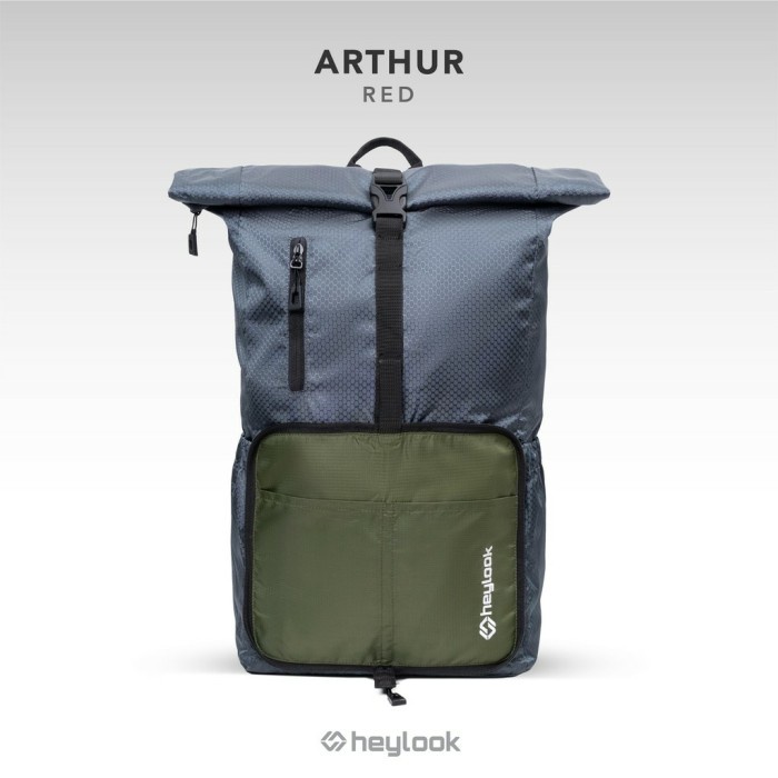 tas ransel  Tas Ransel Pria - BACKPACK ARTHUR | Tas Lipat Roll Top Pria HEYLOOK - ARMY GREY(K5Z3) ta