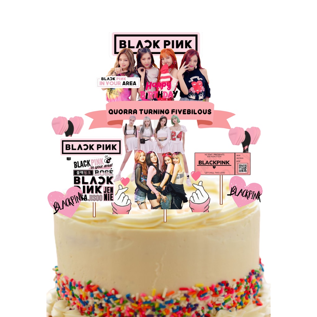 

topper blackpink / hiasan kue happy birthday
