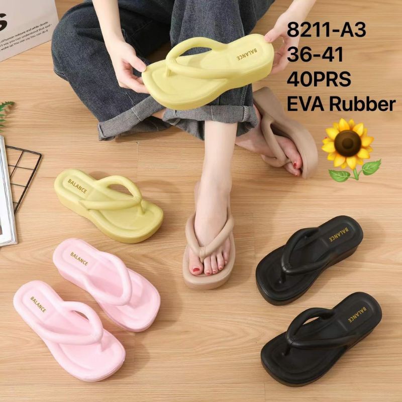 36-41 Sandal wanita jepit wedges EVA RUBBER 8211 Sandal wanita kekinian model SANDAL KOREA WEDGES JE