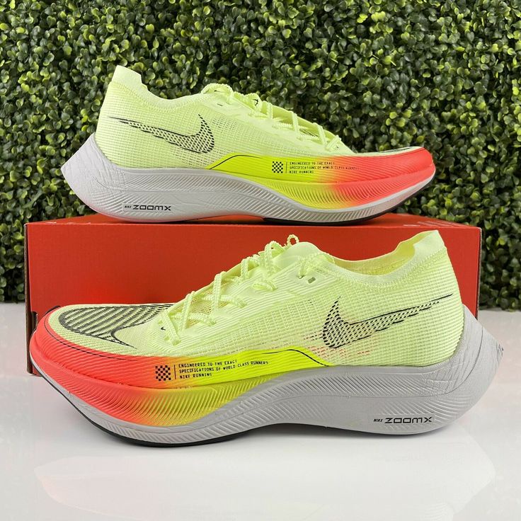 Sepatu Nike Zoom x Vaporfly Next% 2 Volt Green Hyper Orange Premium