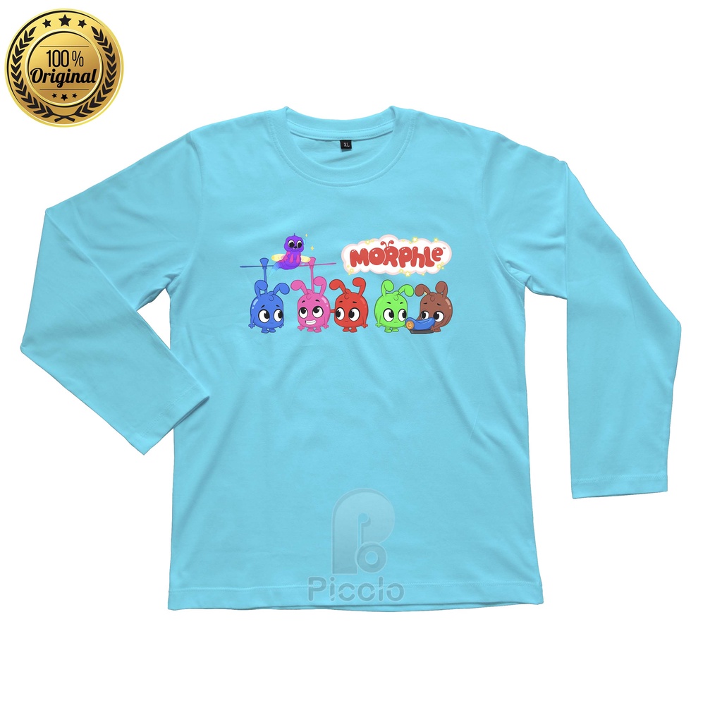 (FREE NAMA) BAJU KAOS ATASAN LENGAN PANJANG ANAK MOTIF KARTUN MORPHLE UNISEX