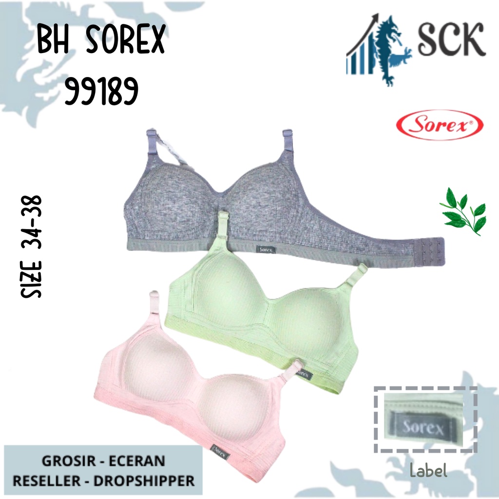 BH SOREX 99189 / BH Size 34-38 Busa Tanpa Kawat CUP A-B Kait 3 / Pakaian Dalam Wanita – SCK