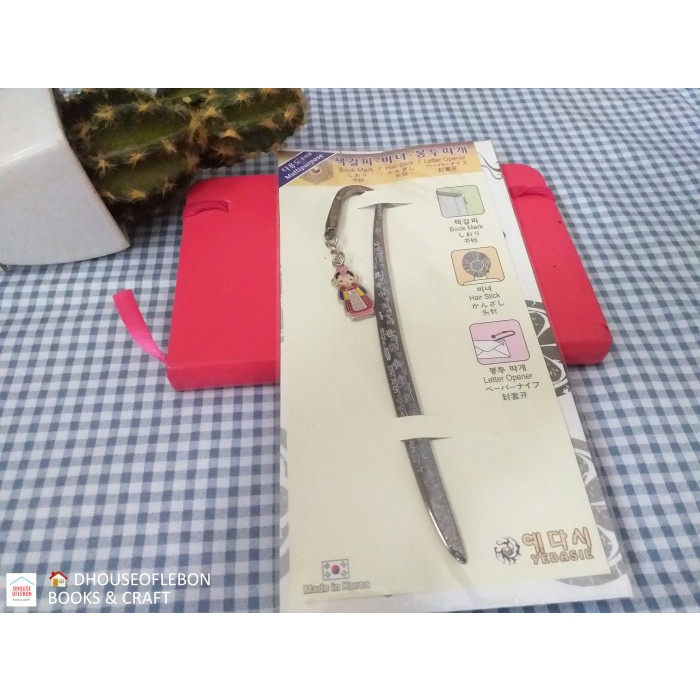 

Skat Bookmark / Pembatas Buku Metal Korea Import Ori Motif Tradisional