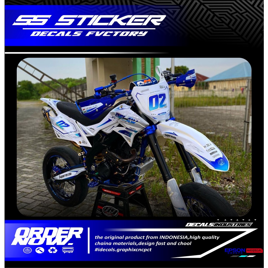 00224 STIKER DECAL D-TRACKER KOMBINASI BIRU HOLOGRAM