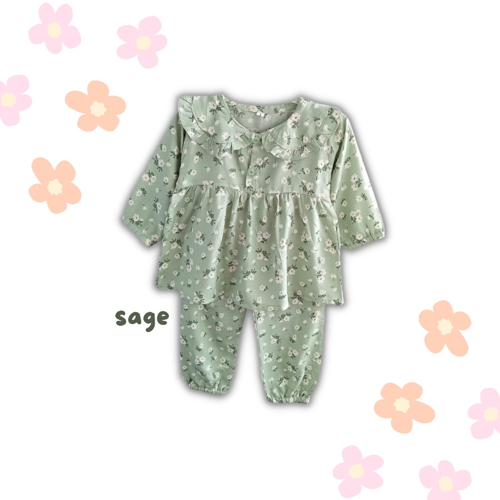 setelan one set rayon balita anak perempuan 1 2 3 tahun baju anak balita cewek baby bayi AISYAH ONE SET tunik rayon anak baju lengan panjang atasan anak perempuan