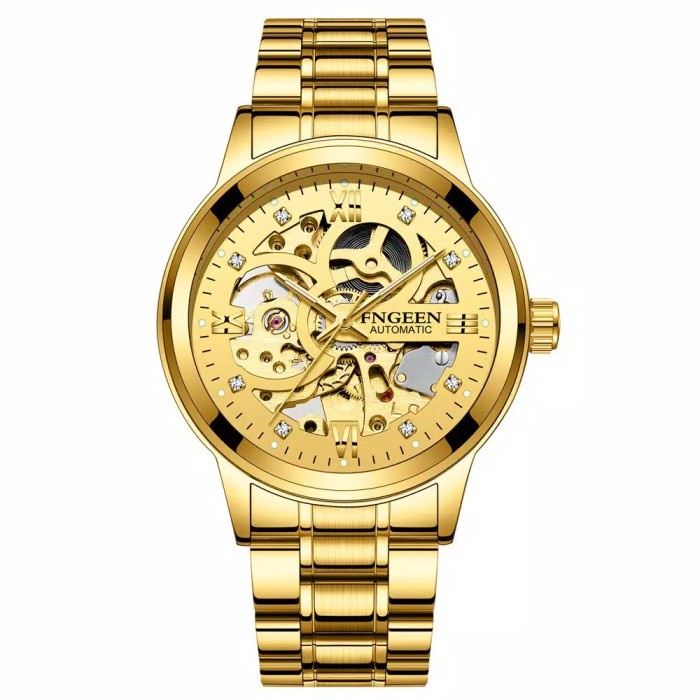 Jam tangan pria  Jam Tangan Pria Otomatis Automatic FNGEEN 6018 Luxury Business - Gold Terbaru Termurah Waterproof Anti Air Kirim Hari Ini Gratis Ongkir Bisa COD Trend 2023 Terlaris Y7R9
